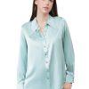 Silk Blouses for Women Long Sleeve Women’s 100% Pure Silk Blouses Elegant Button Down Shirt Smooth Tops Cool Shirts