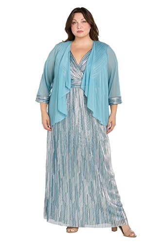 Elegant Two-Piece Matte Chiffon Jacket Dress W/Crinkle Surplice Bodice & 3/4 Sleeves