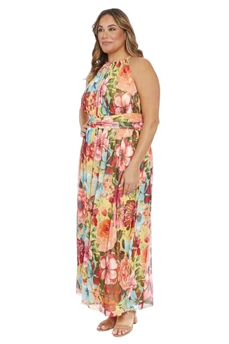 41ZJMGhsgSL.jpg Women's Mesh Halter Maxi with Ruched Waistband Event Guest of Occasion Garden Party