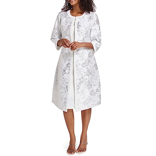 Women's Two Piece Dress Church Suits Mother Gift Special Occasion Wedding Party Jacquard Embroidery Long Jacket Church Set