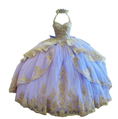41a-3sdjbL.jpg Gold Lace Beading Wedding Dresses for Women Tulle Prom Quinceanera Dress Off The Shoulder 2025