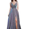 41bkdxwGyGL.jpg Prom Dresses Long for Women A Line with Pockets V Neck Formal Evening Ball Gown