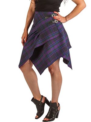 Tartan Skirt, Women's Plaid Skirt with Pockets, Ladies' Scottish Skirts
