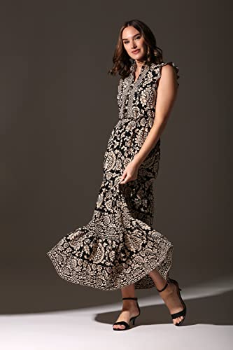 Women's Smocked Waist Boho Flattering Ruffle Maxi