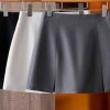 Gray Skirt Womens Slim Waist Short Summer Casual -Cover Shorts Suit Pants