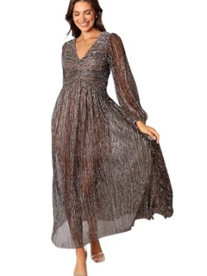 Women's Lustre Long Sleeve Midi Dress