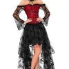 41gRblRA88L.jpg Women's Steampunk Victorian Off Shoulder Corset Top With High Low Skirt
