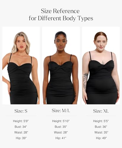 Women's Summer Maxi Dress - Shapewear Long Formal Cocktail Party Dresses Ruched Bodycon Dress
