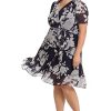 Women's Faux Wrap Dress with Ruffle Skirt Occasion Shower Office Career