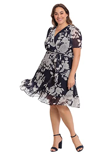 41hCc0to5jL.jpg Women's Faux Wrap Dress with Ruffle Skirt Occasion Shower Office Career