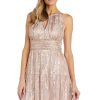 Women's Metallic Bloom Pleated Maxi Dress