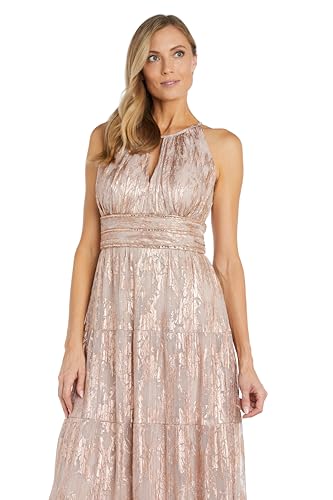 41jfMldDViL.jpg Women's Metallic Bloom Pleated Maxi Dress