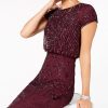 Women's Short Sleeve Beaded Gown