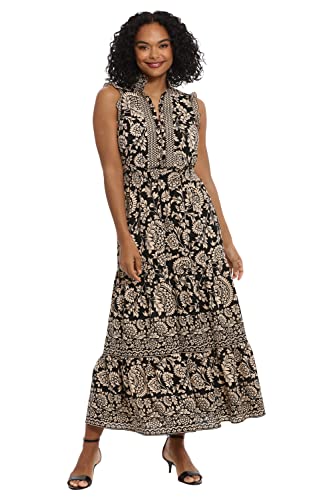 Women's Smocked Waist Boho Flattering Ruffle Maxi
