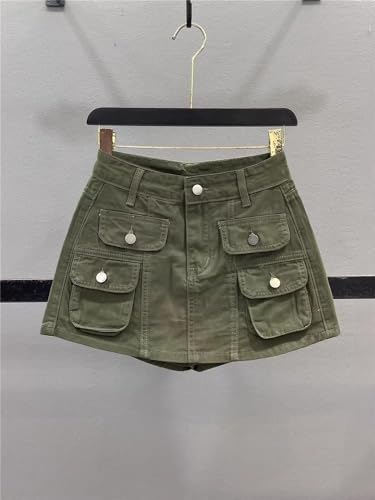 41mAUW3uaZL.jpg American Casual Pocket Work Denim Skirt for Women in Summer Slimming Short Pants