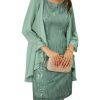 Women's Sequin Dress - Wedding Guest & Mother of The Bride Formal Dress - Two Piece Knee Length