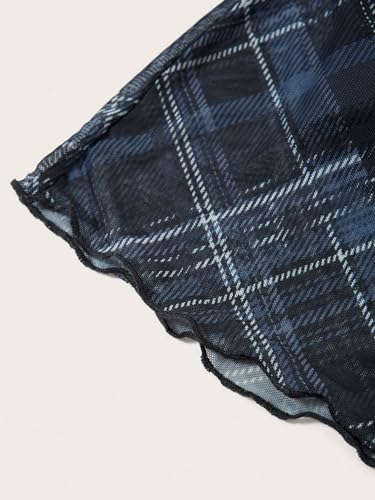 Women's Vintage Plaid Print Layered Fishtail Skirt High Waist Long Skirts