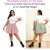 Plus Size Basic Versatile Stretchy Elastic Waist Flared Casual Mini Skater Skirt/Pleated Plaid Skirt for Women XL-5XL