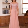 Lace Appliques Mother of The Bride Dress for Women Long Chiffon Cape Sleeve Lace Mother Groom Dresses RO209