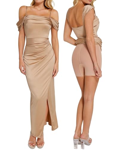 Womens Shapewear Maxi Dress Multi Way Wear Off The Shoulder Bodycon Long Cocktail Formal Dresses