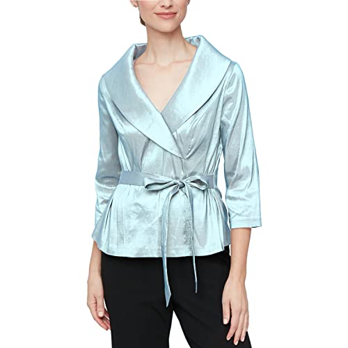 Women's Stretch Taffeta 3/4 Sleeve Formal Blouse, Special Occasion Dress Shirt
