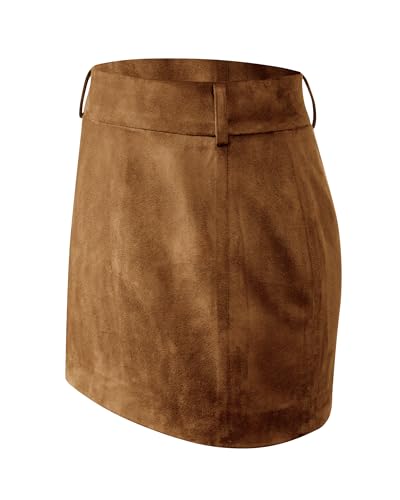 Women's Grace Faux Suede Crop Top and Mini Skirt Set