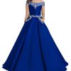 Flower Girls Off The Shoulder Pageant Dresses Long Princess Birthday Formal Party Ball Gowns Aline with Pockets