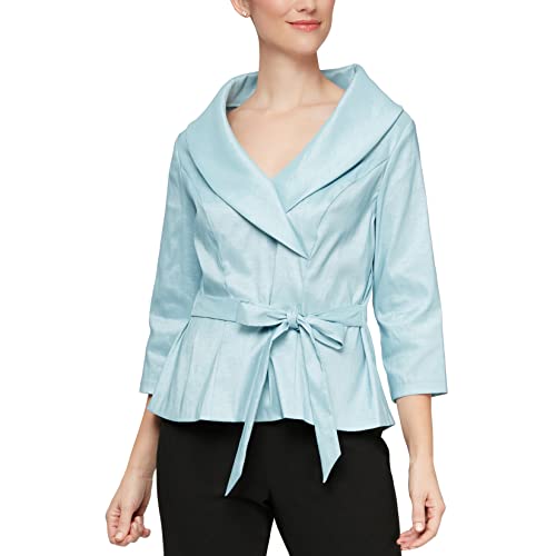 Women's Stretch Taffeta 3/4 Sleeve Formal Blouse, Special Occasion Dress Shirt