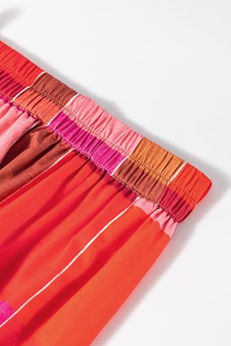 Women's Multicolour Plaid Print Ruched High Waist Casual Maxi Skirt