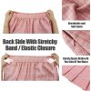 Plus Size Basic Versatile Stretchy Elastic Waist Flared Casual Mini Skater Skirt/Pleated Plaid Skirt for Women XL-5XL