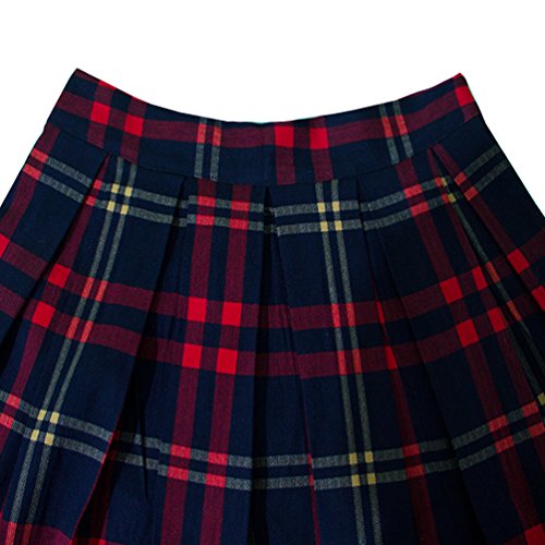 511cxOoCZAL.jpg Women's Vintage A-line Printed Pleated Flared Midi Skirts