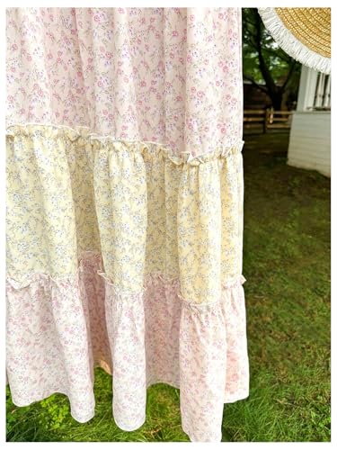 Women's Plaid Print Tiered Layer A Line Ruffle Hem Loose Fit Casual Long Maxi Skirts