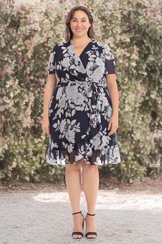 51D5yBLuIAL.jpg Women's Faux Wrap Dress with Ruffle Skirt Occasion Shower Office Career