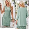 Women's Sequin Dress - Wedding Guest & Mother of The Bride Formal Dress - Two Piece Knee Length