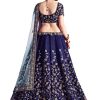 51Oqx901icL.jpg indian ready to wear silk flared bridal lehenga choli for women with stitched blouse and dupatta (8079-U)