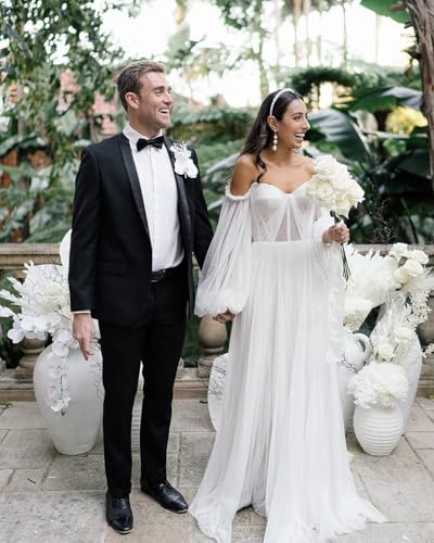 Long Sleeve Wedding Dress Plus Size Prom Dress 2024 Tulle Ball Gown Princess Formal Evening Gowns for Women