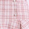 51Q4JybEyL.jpg Women's Plaid Skirts Ruffle Hem Button Decor Tweed Mini Skirt