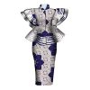 51QGyUNq5wL.jpg Women African Dresses Clothing Dashiki Bazin Riche Dress Women Skirt Set Print Ankara Zipper Top
