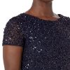 Women's Short-Sleeve All Over Sequin Gown