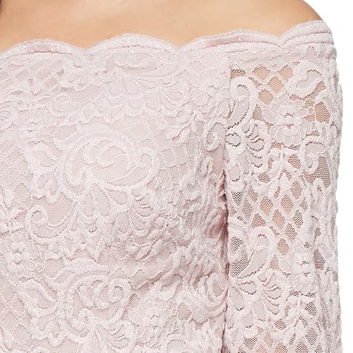 51SvpjCfPoL.jpg Women's Long Stretch Lace Off The Shoulder Mock Mother of The Bride Dress (Petite and Regular Sizes)