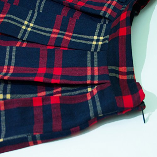 51UI6Nxd5nL.jpg Women's Vintage A-line Printed Pleated Flared Midi Skirts