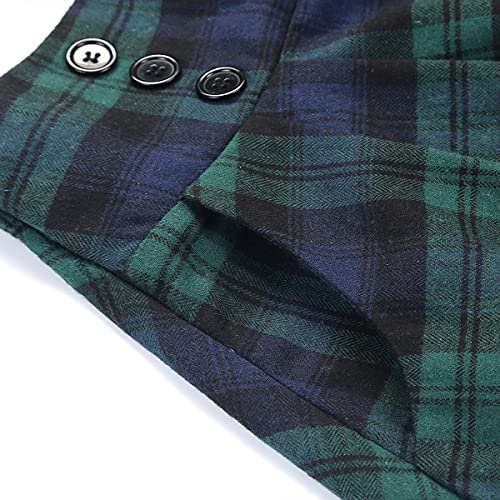 51VDZCdpOnL.jpg Plaid Skirt for Womens High Waist Aline Pleated Midi Skirts