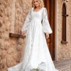 Women's V Neck Lace Wedding Dresses for Bride 2025 Lace Appliques A Line Beach Wedding Gown