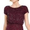 Women's Short Sleeve Beaded Gown