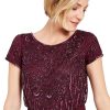 Women's Short Sleeve Beaded Gown