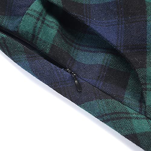 51n9PCYTJL.jpg Plaid Skirt for Womens High Waist Aline Pleated Midi Skirts