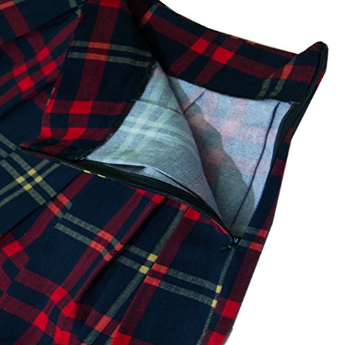 51pL3gvfs5L.jpg Women's Vintage A-line Printed Pleated Flared Midi Skirts