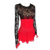 51pg2A4jVaL.jpg Ice Figure Skating Dress Girls Women Black and Red Lace Long Sleeve Competition Dress