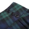 Plaid Skirt for Womens High Waist Aline Pleated Midi Skirts