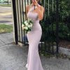 51u5oCEbHtL.jpg Stretch Spandex Bridesmaid Dresses Long 2025 One Shoulder Formal Gowns for Women Mermaid Prom Wedding Guest Dress DR0194
